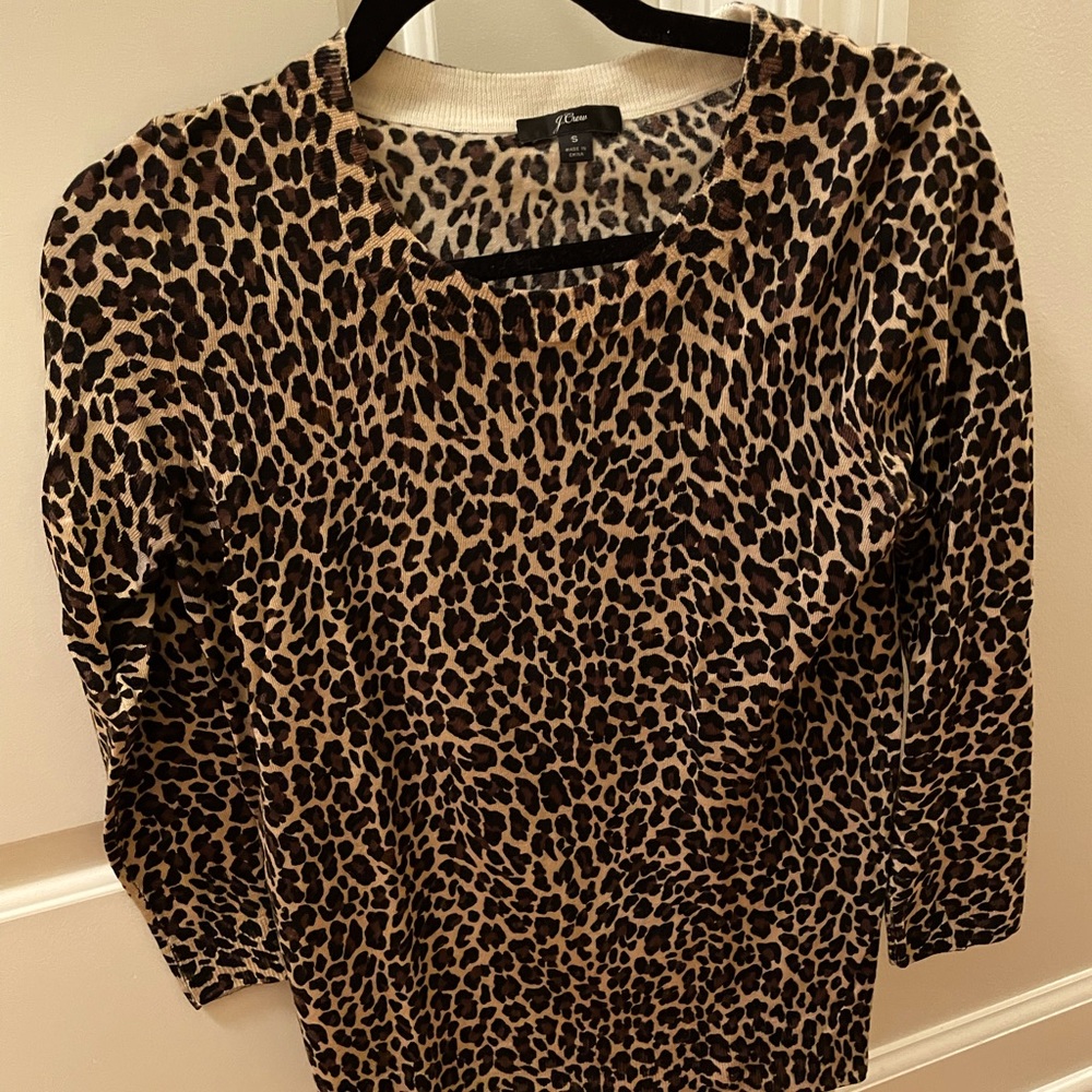 J Crew Cheetah Print Sweater Size Small